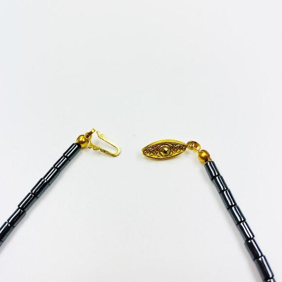 Fashion Charcoal Gold Beaded Set C Necklaces Lot of 2 - Picture 5 of 5